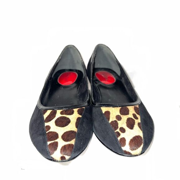 J Renee suede flats animal print insert patent leather accent size 6.5 - Picture 6 of 9